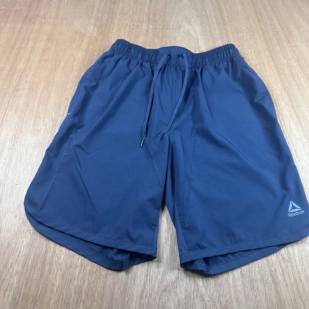 Reebok Mens Athletic Shorts Gray Lightweight Zip Pocket Training Size Small